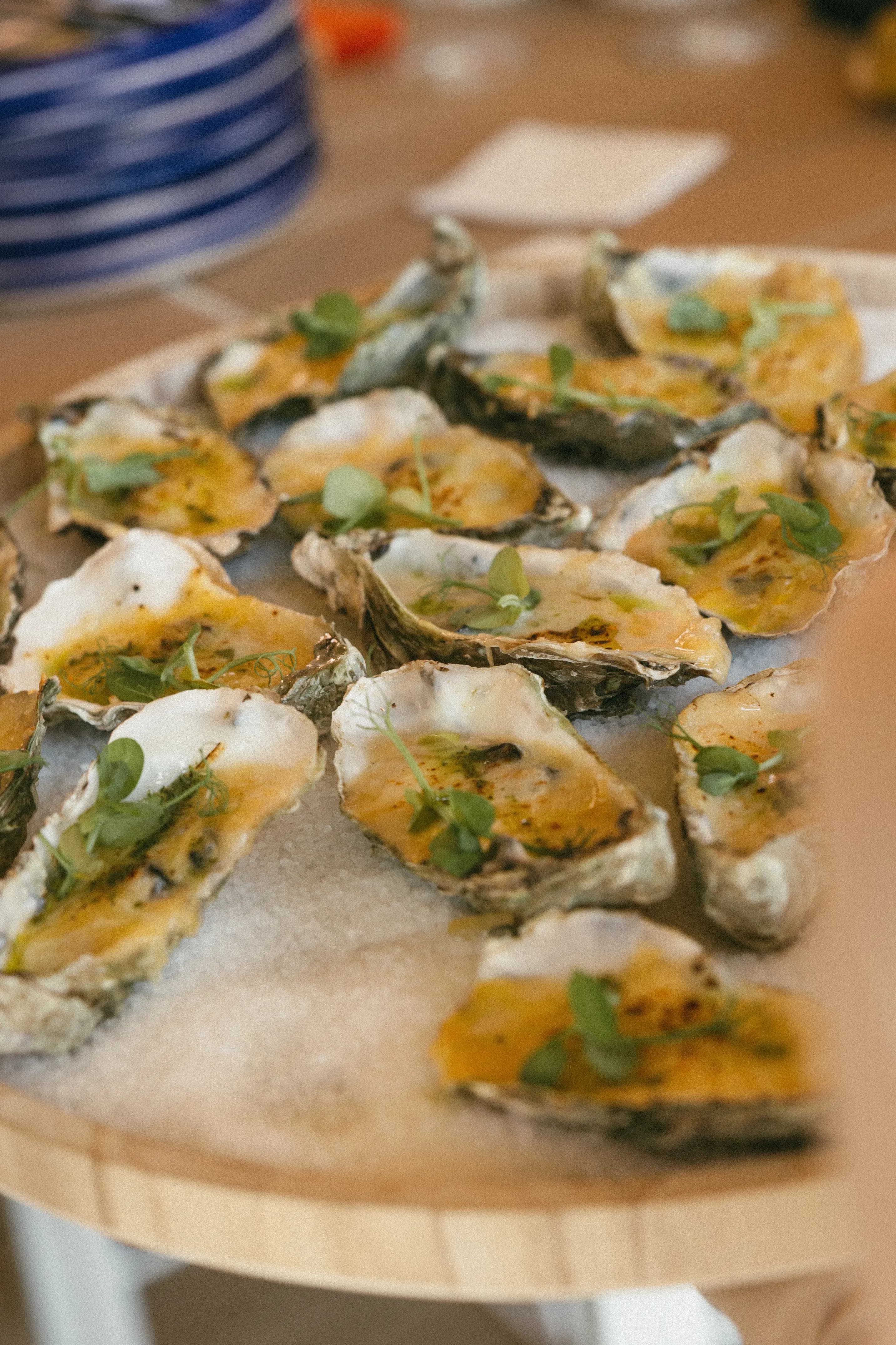 Gegratineerde oesters met champagnesaus - trouwfeest aperitief